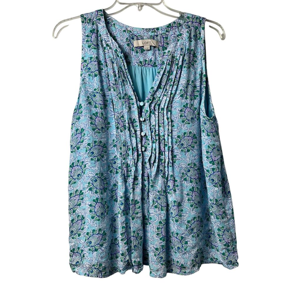 Loft Sleeveless‎ Lined Flowy Top Romantic Cottagecore M (2807)